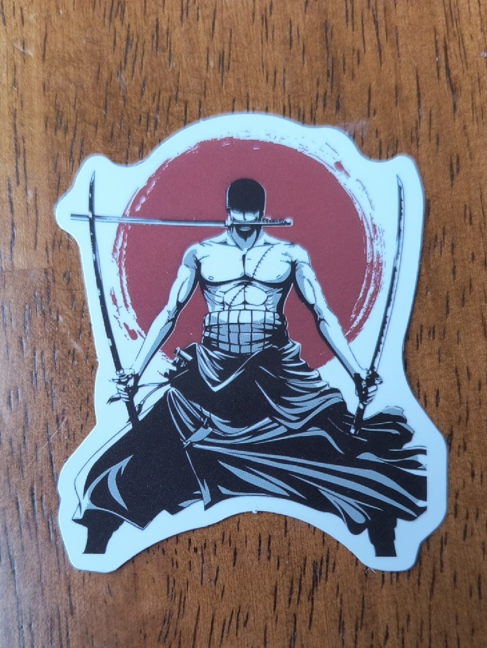Onepiece Samurai Sticker in White, Black, Red One piece Zoro Luffy